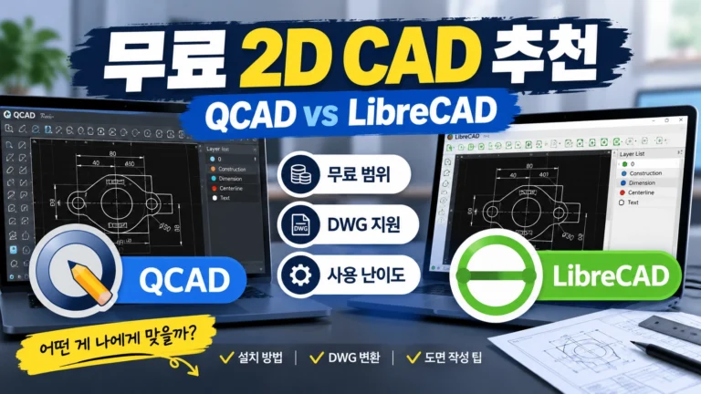 무료CAD 2D추천 QCAD vs LibreCAD 비교, 설치 전 꼭 알아야 할 차이