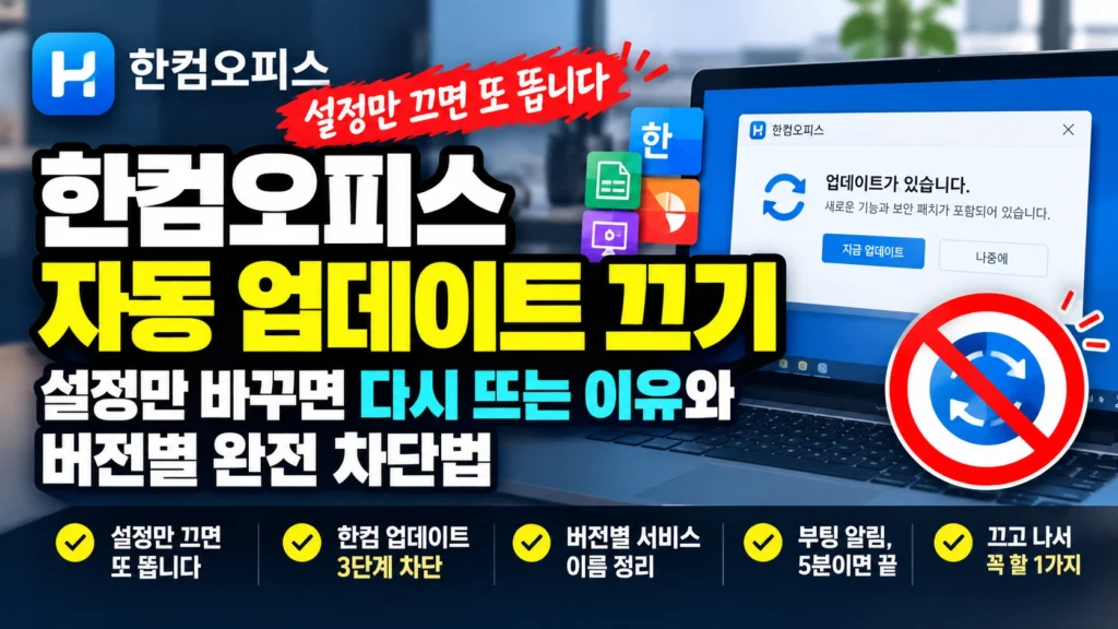 한컴-자동업데이트-끄기
